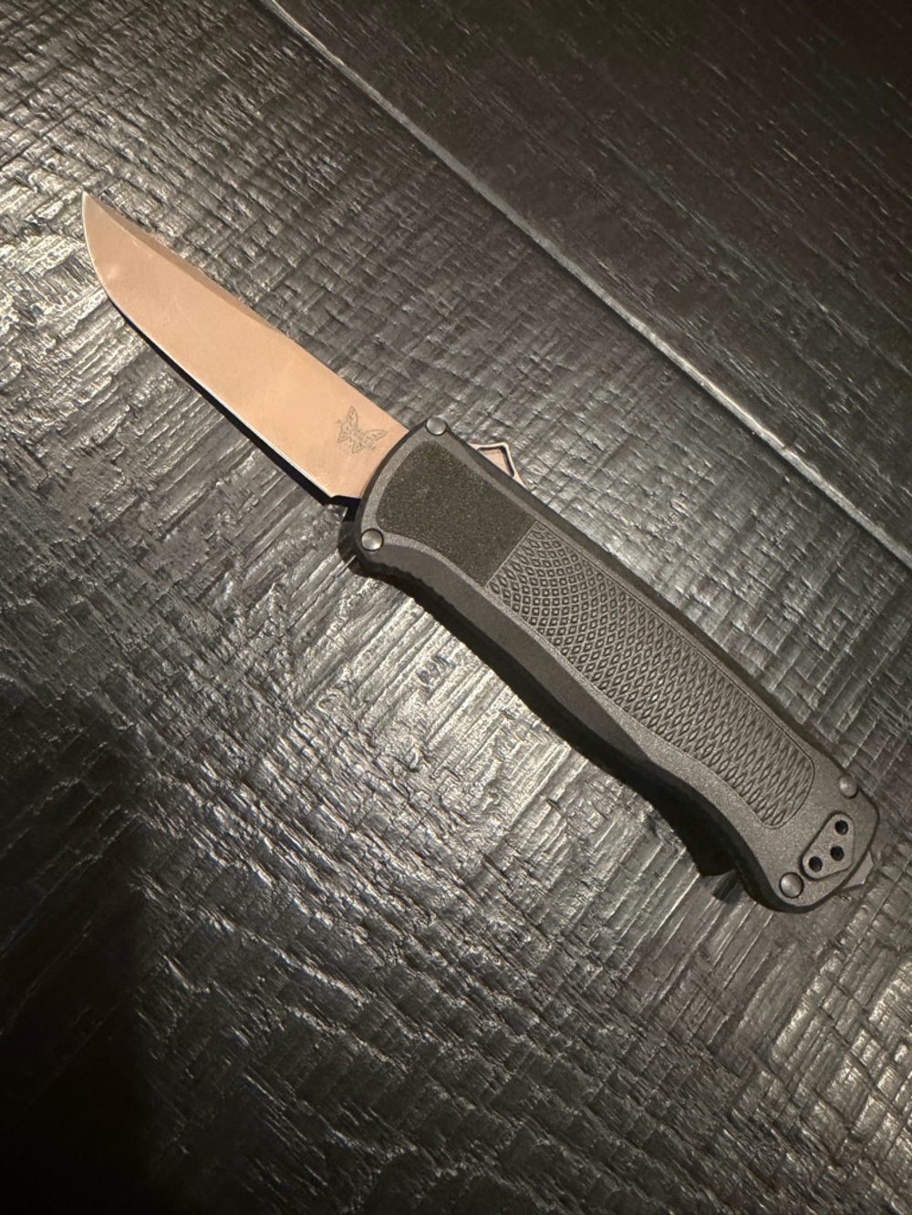 Benchmade Shootout - Black Handle, Bronze Blade